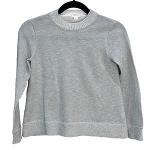 J.Crew crewcuts Pullover Girls Silver Metallic Sparkle Sweater Party Size 12